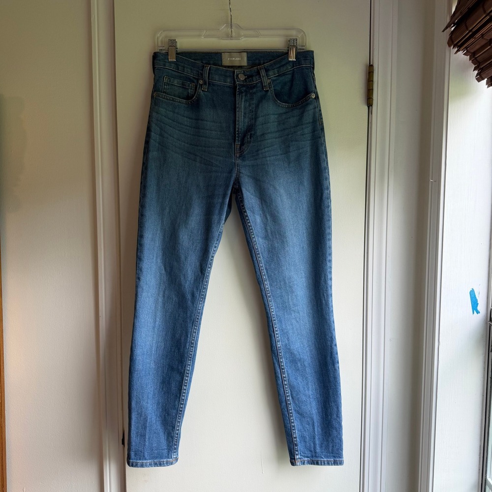 Everlane Womens High Rise Skinny Jeans Medium Wash Blue Denim Size 30 Regular